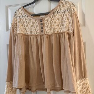 POL Women's Beige and Cream Blouse